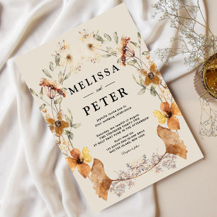 Invitation Boho Terracotta Floral Arch Mariage