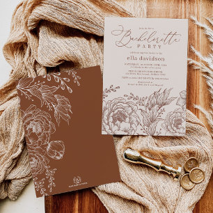Invitation Boho Terracotta Floral Bachelorette Party