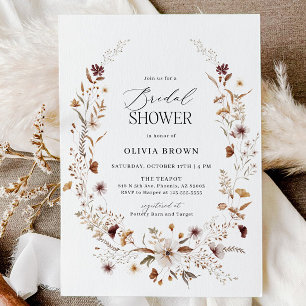 Invitation Boho Terracotta Floral Bridal Douche