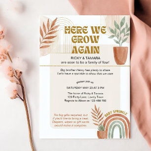 Invitation Boho Terracotta Ici Nous Grandissons Encore Bébé S