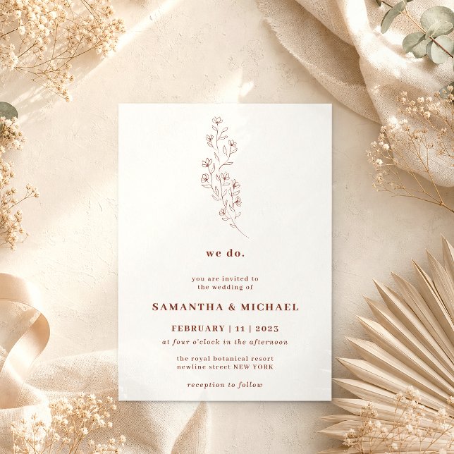 Invitation Boho Terracotta Indie Rustique Botanique nous fais (Créateur téléchargé)