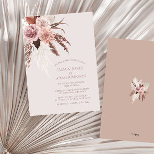 Invitation Boho Terracotta Pampas Grass Mariage Floral