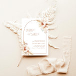 Invitation Boho Terracotta Pampas Mariage<br><div class="desc">Cette belle Faire-part de mariage est ornée de fleurs d'aquarelle peintes à la main et d'herbe de pampas pour donner le ton à votre mariage de style bohème ! Modifiez facilement la plupart des termes pour correspondre à votre événement! Les couleurs du texte et de l'arc sont entièrement modifiables —>...</div>