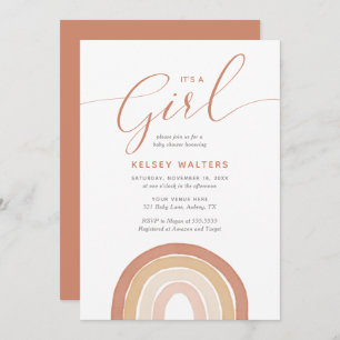 Invitation Boho Terracotta Rainbow C'est un Baby shower de fi