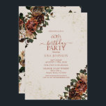 Invitation Boho Terracotta Verdure Floral 60e anniversaire<br><div class="desc">Célébrez un jalon dans le style avec notre Boho Terracotta Greenery Floral Invitation 60th Birthday. De sa calligraphie à la main aux fleurs d'aquarelle séchées en terre cuite et vertes, cette invitation donne le ton de votre journée spéciale. Avec le motif floral assorti au verso de chaque carte, chacun sait...</div>