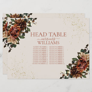 Invitation Boho Terracotta Verdure Floral Head Table assise