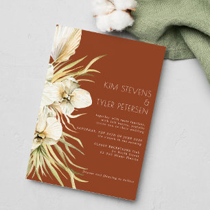 Invitation Boho terre cuite orchidée pampas herbe mariage