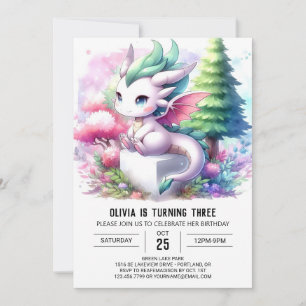 Invitation Boho Thème Dragon Anniversaire