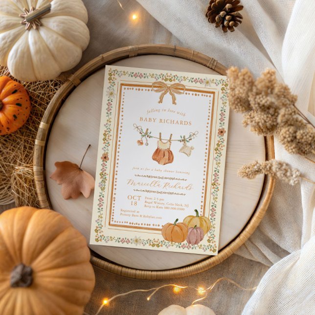 Invitation Boho tombe dans l'amour Baby shower d'automne fill (Créateur téléchargé)