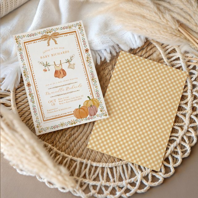 Invitation Boho Tomber en Amour Fille Baby Shower d'Automne (Créateur téléchargé)