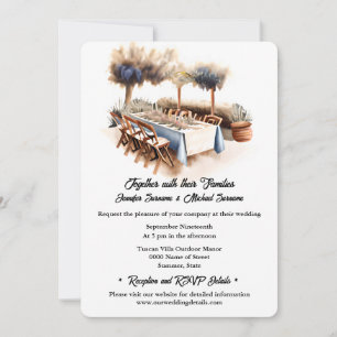 Invitation Boho toscan extérieur été mariage chic