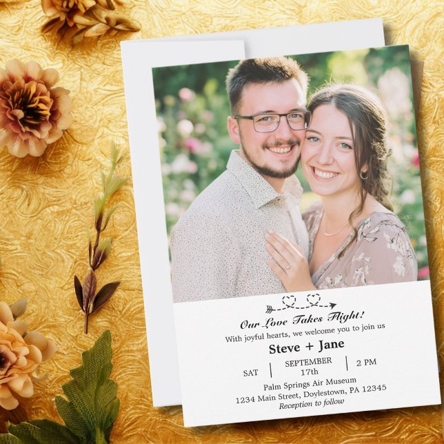 Invitation Boho Travel Wedding Elegant Romantic Custom Photo (Créateur téléchargé)