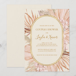Invitation Boho Tropical Botanical Couples d'ivoire douche