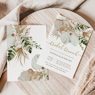 Invitation Boho Tropical Botanical Floral   Brunch nuptial