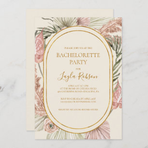 Invitation Boho Tropical Botanical   Ivory Bachelorette Party
