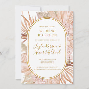 Invitation Boho Tropical Botanical   Réception de mariage