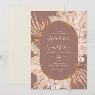 Invitation Boho Tropical Botanique Dusty Rose Décontracté Mar