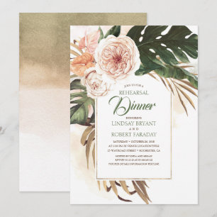 Invitation Boho Tropical Floral Desert Dîner de répétition