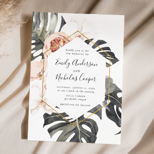 Invitation Boho Tropical Floral Mariage