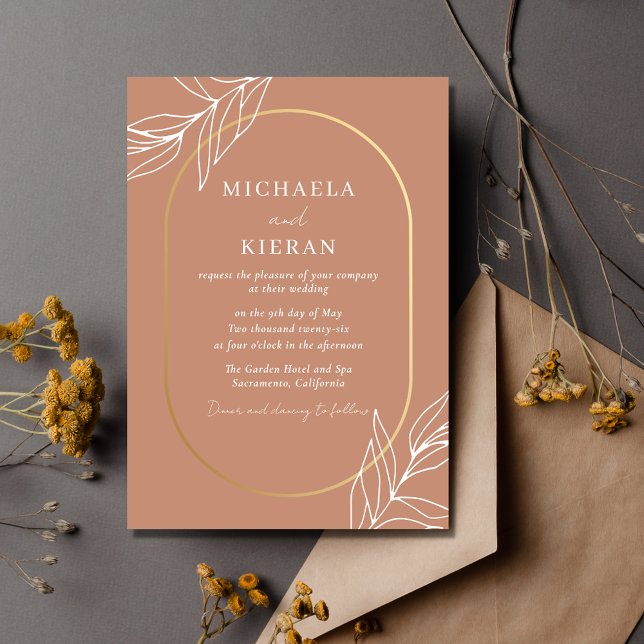 Invitation Boho Tropical Terracotta Mariage moderne (Créateur téléchargé)
