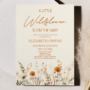 Invitation Boho Un Petit Baby shower Fleur Sauvage Fleur sauv