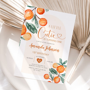 Invitation Boho Un petit mignon tourne Un Anniversaire Orange