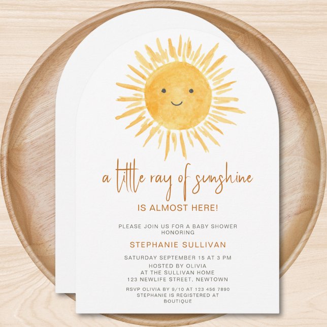Invitation Boho Un petit rayon de soleil Baby shower Arch (Créateur téléchargé)
