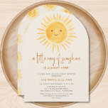 Invitation Boho Un petit rayon de soleil Baby shower Arch<br><div class="desc">Prévoyez-vous un baby shower sur le thème du soleil ? Cette invitation à l'arc de baby shower de soleil boho comporte le texte "Un petit rayon de soleil est presque ici!" avec une jolie aquarelle souriante soleil jaune sur un arrière - plan crème douce. L'arrière est décoré d'un motif solarium....</div>
