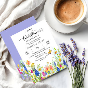 Invitation Boho Une Petite Fille Fleur sauvage Baby shower Fl
