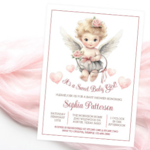 Invitation Boho Valentine Sweetheart Cherub Baby shower