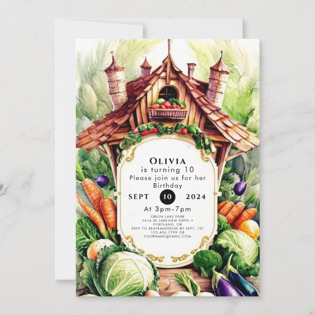 Invitation Boho Vegetables Farmers Market Anniversaire (Devant)