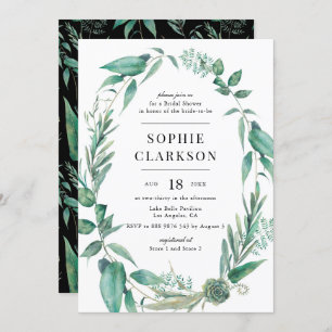 Invitation Boho Verdure et succulents Fête des mariées de cou