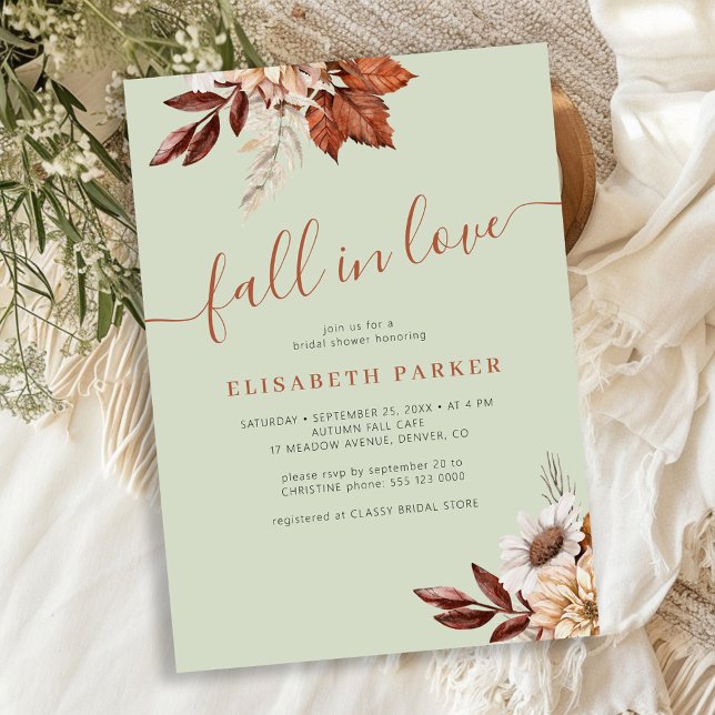 Invitation Boho vert sauge tomber amoureux enterrement de vie (Créateur téléchargé)