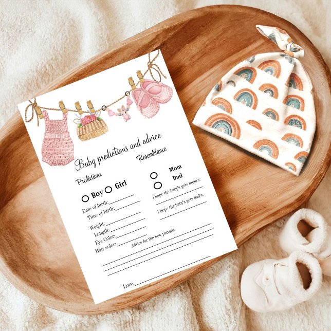 Invitation Boho Vêtements bébé prédiction Baby shower de jeu  (Créateur téléchargé)