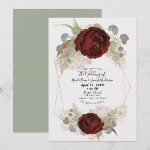 Invitation Boho Vintage Glam Botanique Floral Fleurs Mariage
