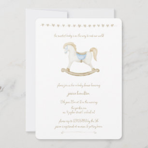 Invitation Boho Vintage Rocse Horse Baby shower Cowboy