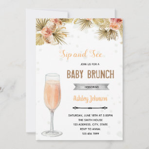Invitation Boho voir sip and brunch party