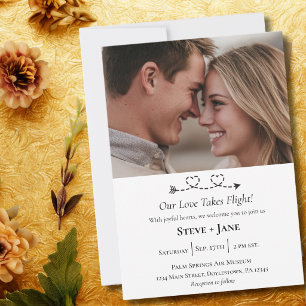 Invitation Boho Voyage Mariage Élégant Photo Personnalisé