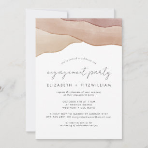 Invitation Boho Watercolor Abstraite Engagement Party