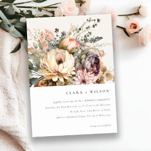 Invitation Boho Watercolor Automne Automne Floral Bunal Maria