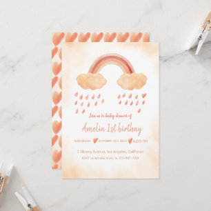 Invitation Boho watercolor baby shawer