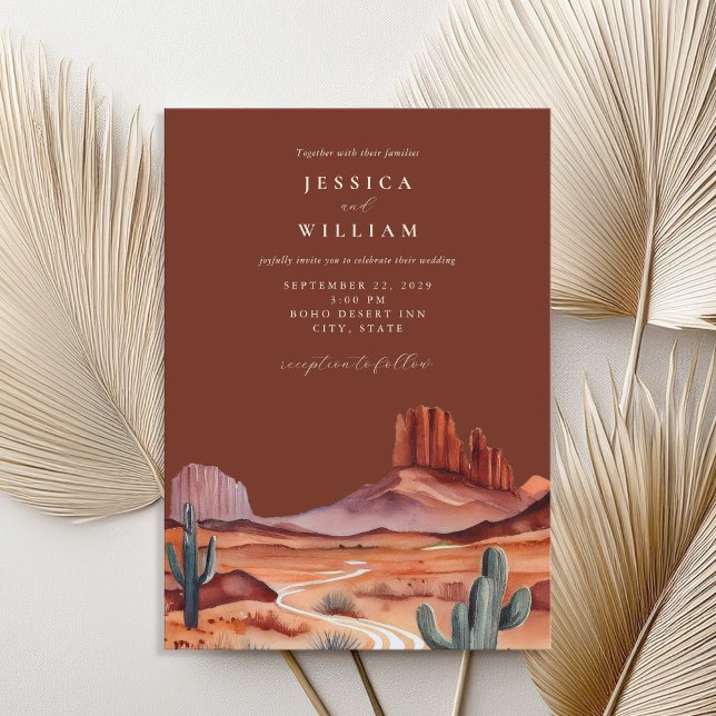 Invitation Boho Watercolor Desert Mariage (Créateur téléchargé)