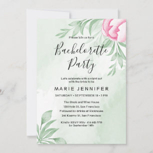 Invitation Boho Watercolor Eucalyptus Feuille bachelorte