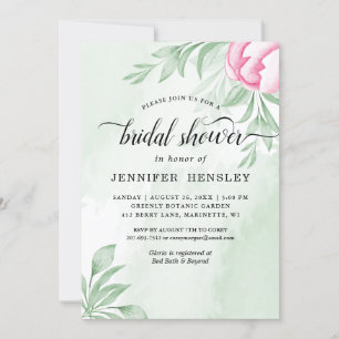 Invitation Boho Watercolor Eucalyptus Feuilles Fête des marié