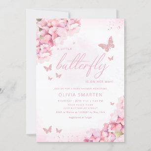 Invitation Boho Watercolor Floral Butterfly Girl Baby shower