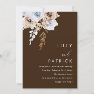 Invitation Boho Watercolor Flowers Mariage moderne