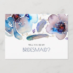Invitation Boho Watercolor Flowers - Serez-Vous Ma Femme D'Ac