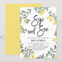 Boho Watercolor Lemon Wreath Sip et voir