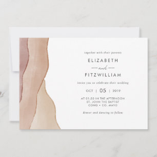 Invitation Boho Watercolor Mariage Abstrait