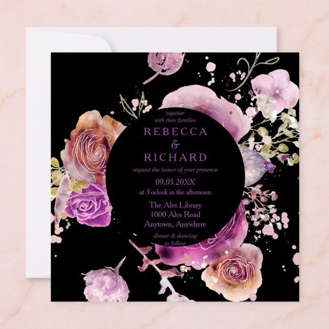 Invitation Boho Watercolor Mariage Floral (Créateur téléchargé)